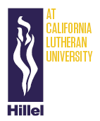 Hillel logo next to the text "at California Lutheran University"